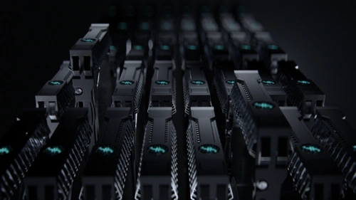 A large Bitcoin mining farm buzzing with activity