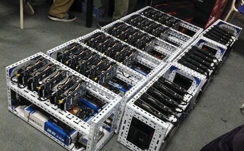 Close-up of modern mining rig hardware with efficient cooling